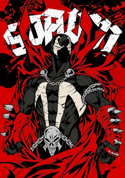 Spawn Comic Book Character Illustration Film Posteri – Duvar Tablosu duvarda gerçek ölçek