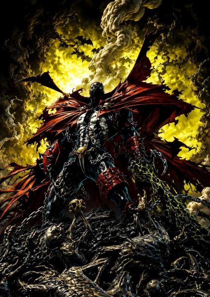 Spawn Standing Over A Pile Film Posteri – Duvar Tablosu duvarda gerçek ölçek
