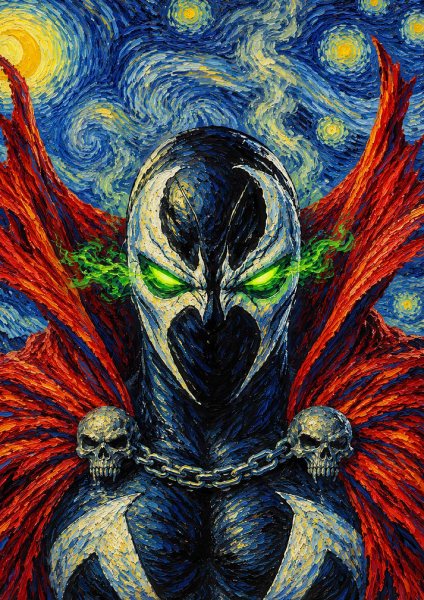 Spawn Starry Night Mashup Art Film Posteri – Duvar Tablosu poster görseli