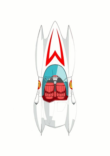 Speed Racer's Mach 5 Top View Araba Posteri – Duvar Tablosu