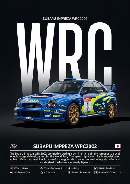 Subaru Impreza WRC2002 Araba Posteri – Duvar Tablosu