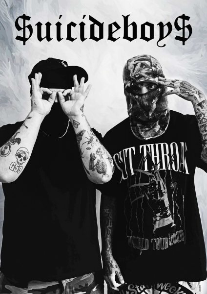 Suicideboys Music Müzik Posteri – Duvar Tablosu duvarda gerçek ölçek