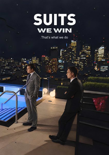 Suits TV Show Rooftop Film Posteri – Duvar Tablosu duvarda gerçek ölçek