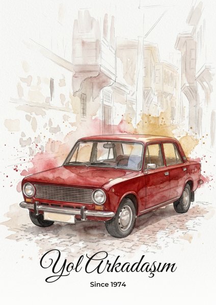 Suluboya Kişiye Özel Araba Posteri