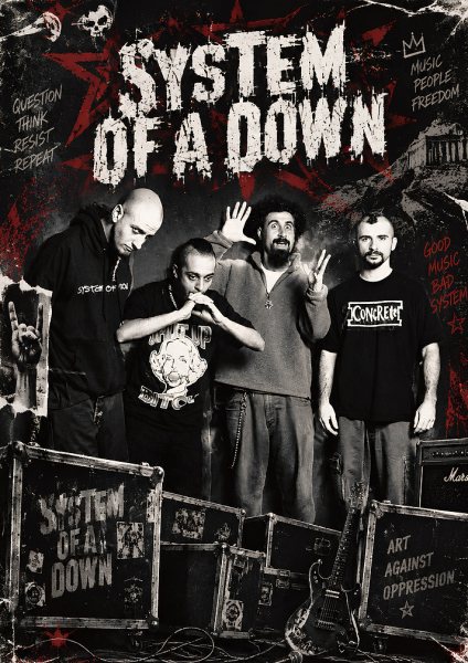 System of a Down Band Müzik Posteri – Duvar Tablosu duvarda gerçek ölçek