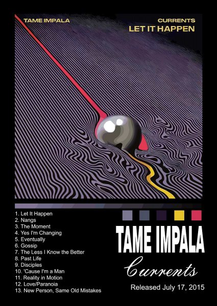 Tame Impala - Currents Album Art Müzik Posteri – Duvar Tablosu
