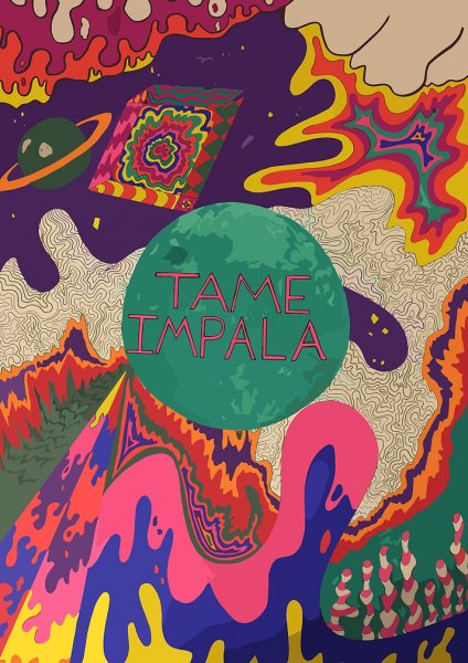 Tame Impala Psychedelic Art Müzik Posteri – Duvar Tablosu poster görseli