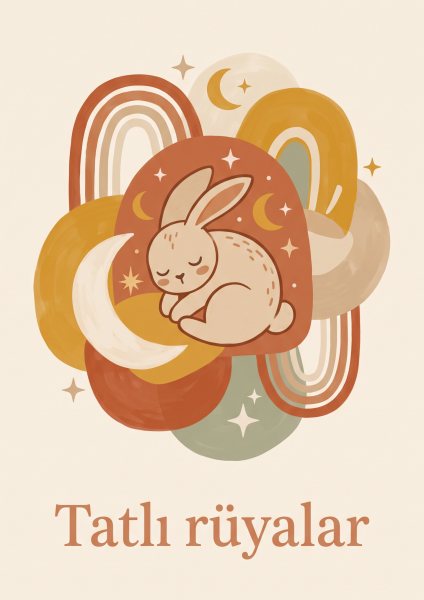 Tatlı Rüyalar Poster – Boho (A4 / A3, Çerçeveli – Çerçevesiz)
