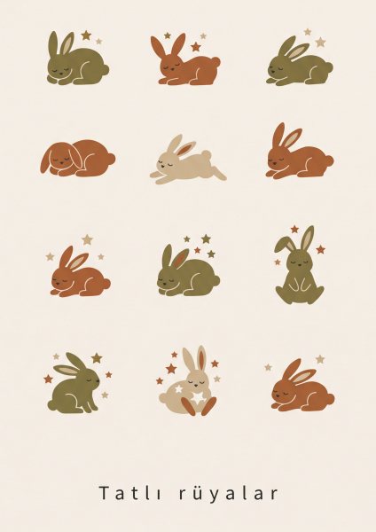 Tatlı Rüyalar Posteri – Minimal Duvar Tablosu