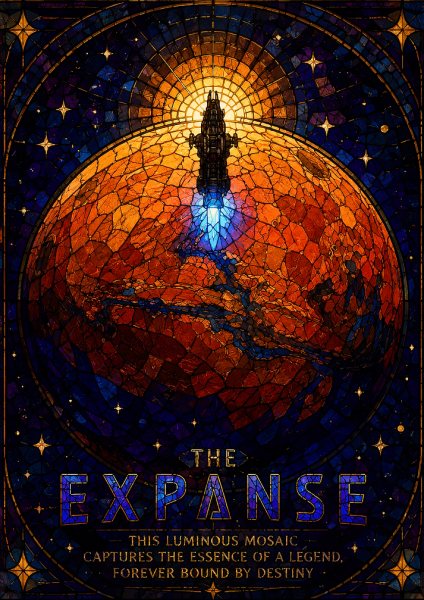 The Expanse Stained Glass Film Posteri – Duvar Tablosu duvarda gerçek ölçek