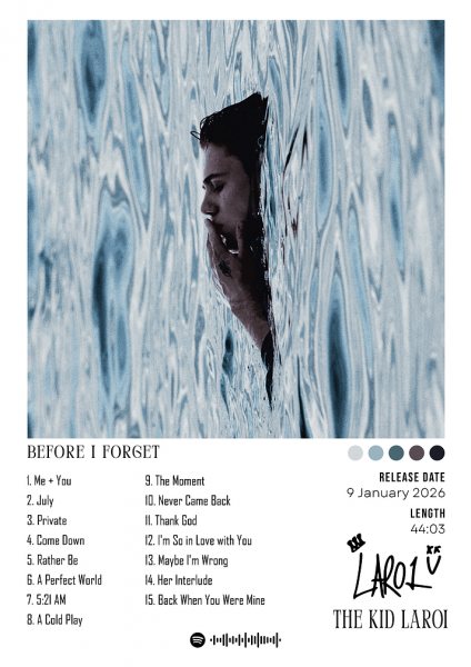 The Kid Laroi - Before I Forget Müzik Posteri – Duvar Tablosu duvarda gerçek ölçek