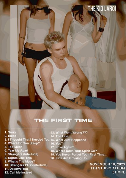 The Kid Laroi - The First Time Müzik Posteri – Duvar Tablosu duvarda gerçek ölçek
