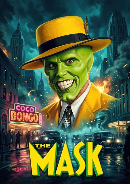 The Mask Movie Poster Art Film Posteri – Duvar Tablosu duvarda gerçek ölçek