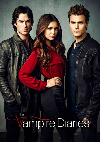 The Vampire Diaries Cast Film Posteri – Duvar Tablosu duvarda gerçek ölçek