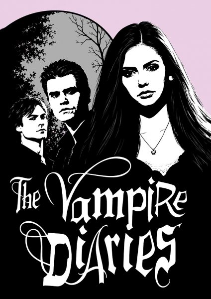The Vampire Diaries Minimalist Film Posteri – Duvar Tablosu duvarda gerçek ölçek
