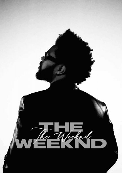 The Weeknd Black and White Portrait Müzik Posteri – Duvar Tablosu