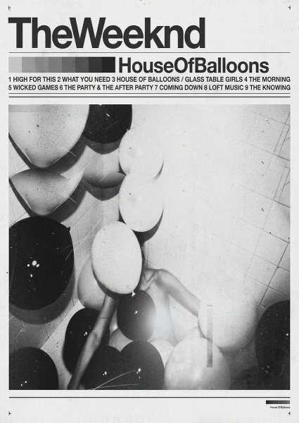 The Weeknd House of Balloons Album Cover Müzik Posteri – Duvar Tablosu duvarda gerçek ölçek