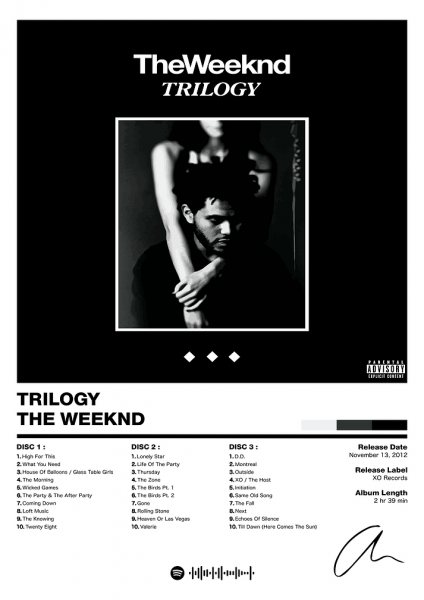 The Weeknd - Trilogy Müzik Posteri – Duvar Tablosu poster görseli