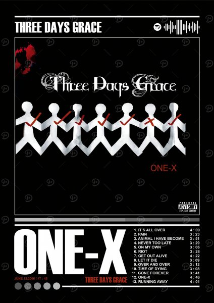 Three Days Grace - One-X Album Müzik Posteri – Duvar Tablosu poster görseli