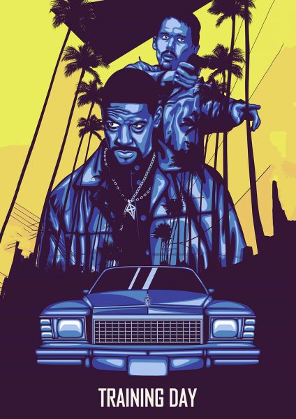 Training Day Movie Poster Art Film Posteri – Duvar Tablosu duvarda gerçek ölçek