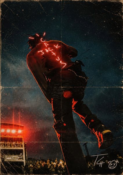 Travis Scott Cactus Jack Concert Müzik Posteri – Duvar Tablosu duvarda gerçek ölçek