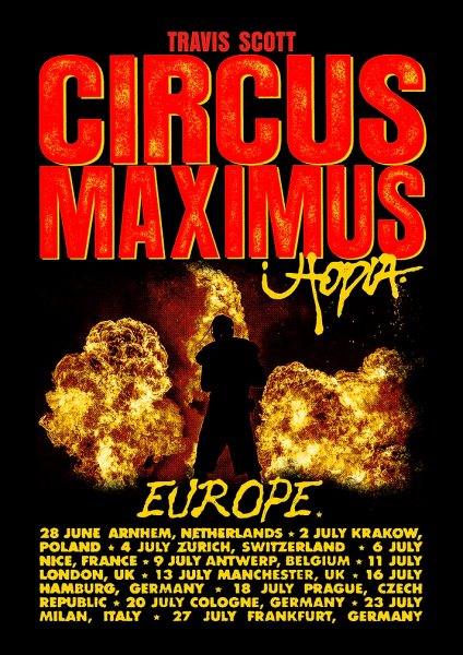 Travis Scott Circus Maximus Tour Müzik Posteri – Duvar Tablosu duvarda gerçek ölçek