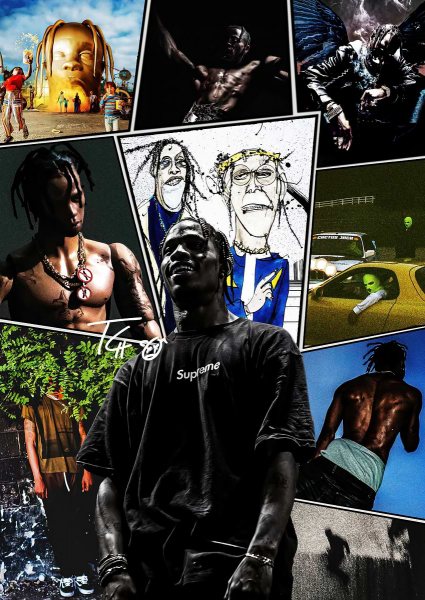 Travis Scott Müzik Posteri – Duvar Tablosu duvarda gerçek ölçek