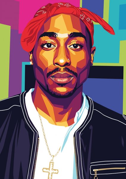 Tupac Shakur Pop Art Portrait Müzik Posteri – Duvar Tablosu