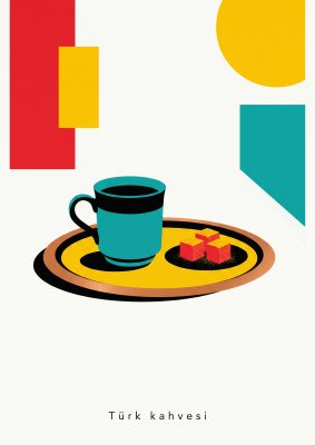 Türk Kahvesi Posteri – Minimal Duvar Tablosu