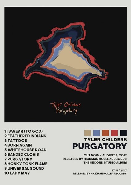 Tyler Childers Purgatory Album Cover Müzik Posteri – Duvar Tablosu duvarda gerçek ölçek