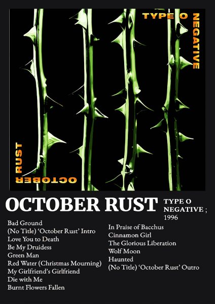 Type O Negative October Rust Album Art Müzik Posteri – Duvar Tablosu poster görseli