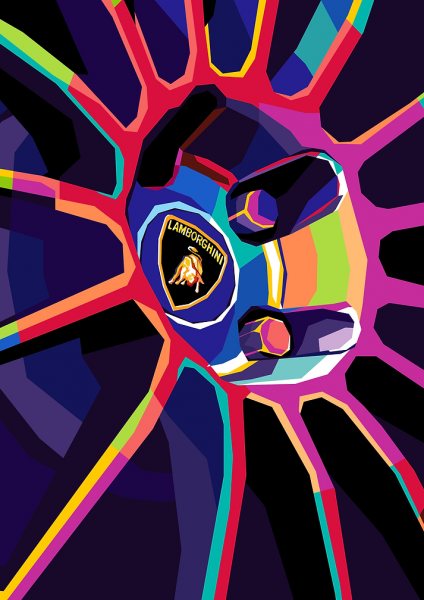 Velg Pop Art Araba Posteri – Duvar Tablosu duvarda gerçek ölçek