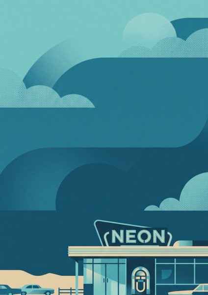 Vintage Diner Posteri – Mid-century Duvar Tablosu