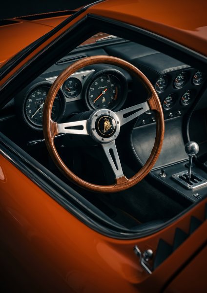 Vintage Lamborghini Miura Interior close up car Araba Posteri – Duvar Tablosu poster görseli