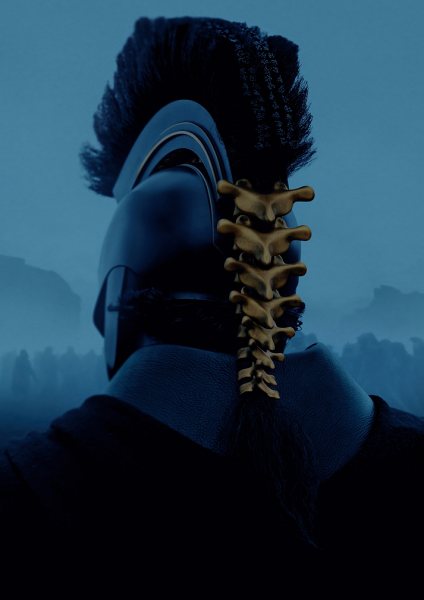 Warrior with Spine Headdress Film Posteri – Duvar Tablosu duvarda gerçek ölçek