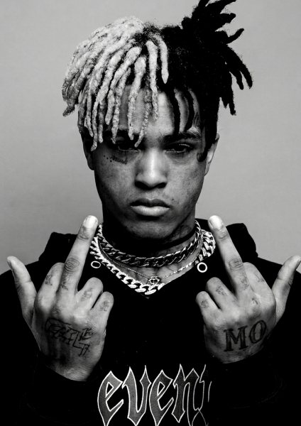 XXXTentacion Portrait Middle Fingers Müzik Posteri – Duvar Tablosu duvarda gerçek ölçek