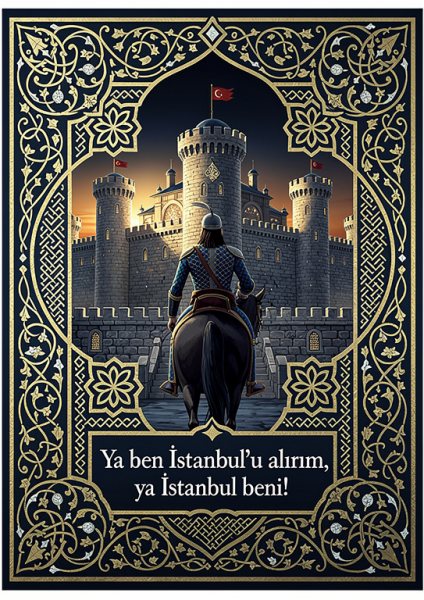 Ya İstanbulu Alırım Posteri – İslami sanat Duvar Tablosu duvarda gerçek ölçek