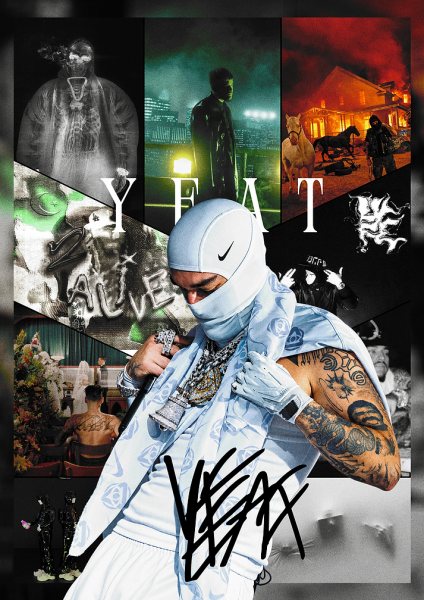 Yeat Collage Müzik Posteri – Duvar Tablosu duvarda gerçek ölçek