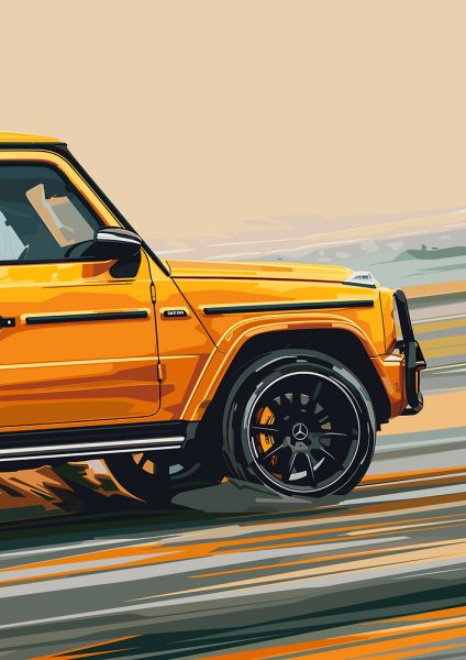 Yellow Mercedes G-Wagon Araba Posteri – Duvar Tablosu