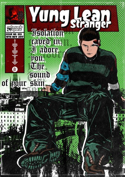 Yung Lean Stranger Album Cover Art Drain Gang GTBSG Müzik Posteri – Duvar Tablosu duvarda gerçek ölçek